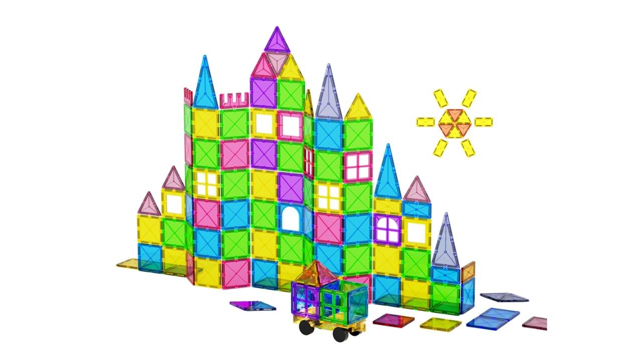 Keezi 60 Piece Kids Magnetic Tile Building Educational Toy Children Gift