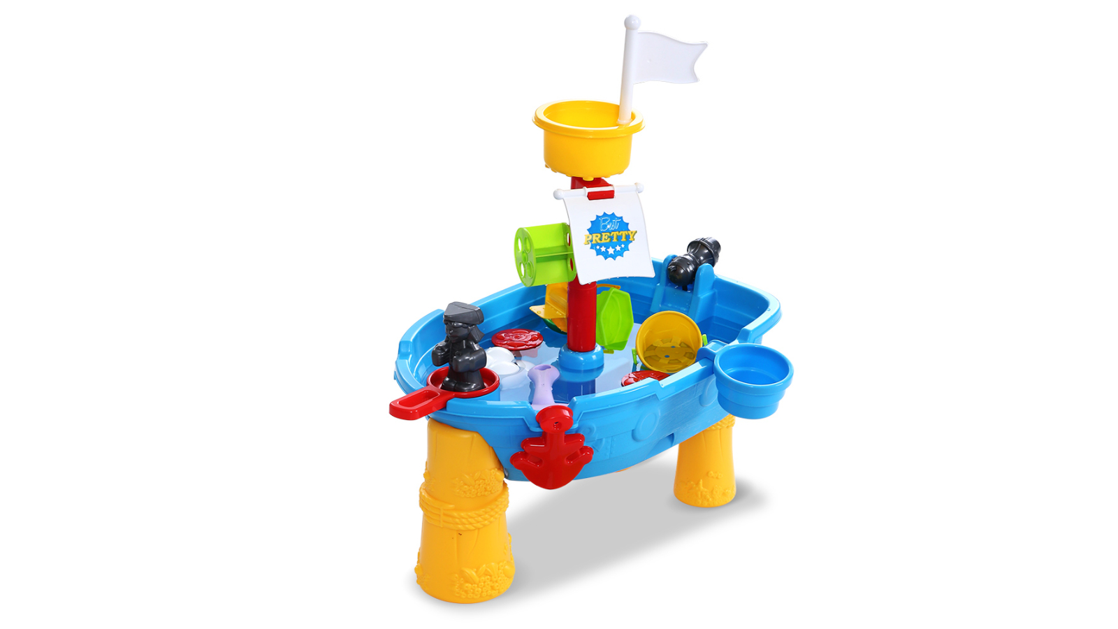 Keezi Kids Pirate Ship Sand and Water Table Outdoor Beach Sandpit Toy