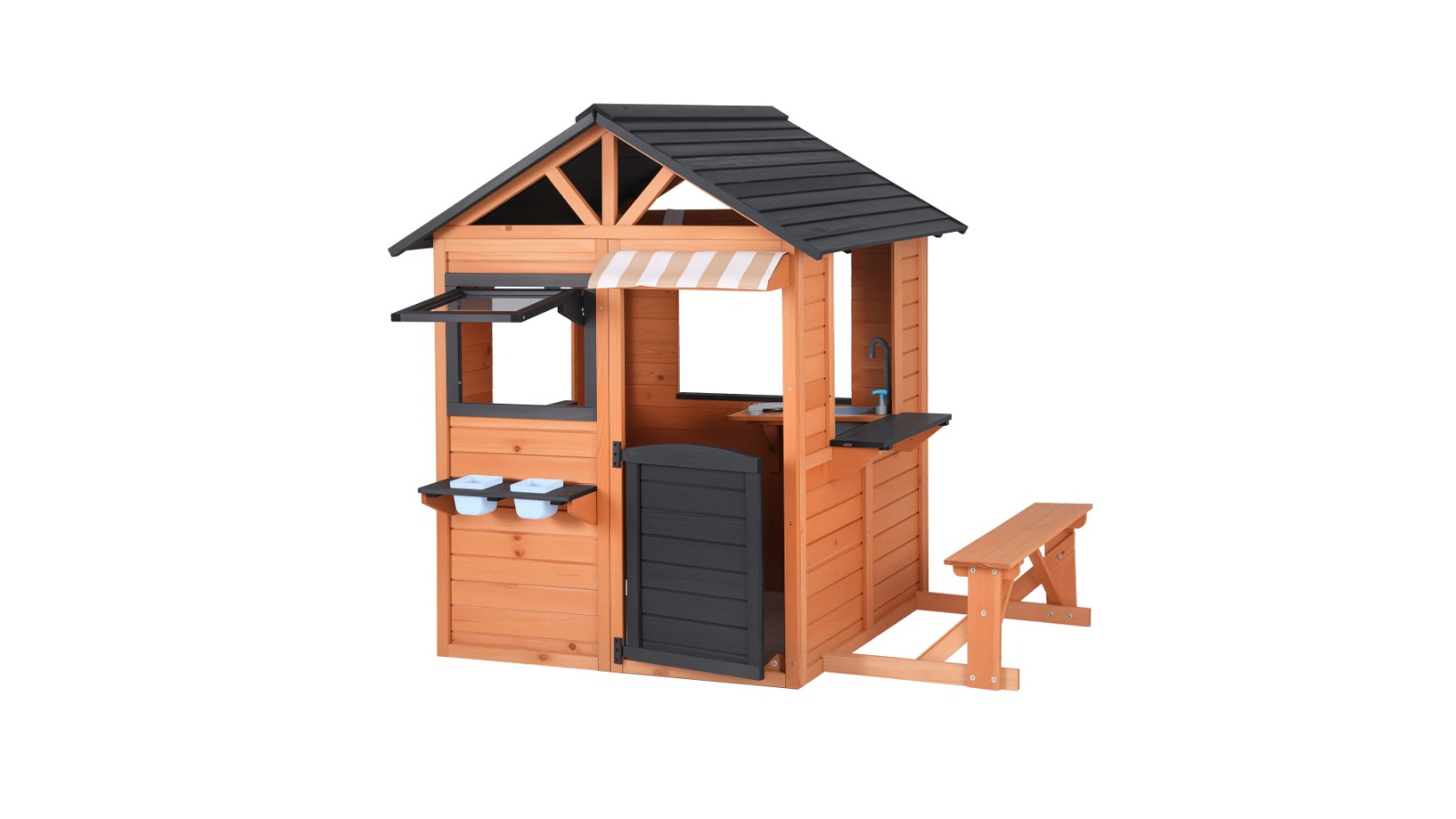 Keezi Kids Outdoor Wooden Cubby Playhouse