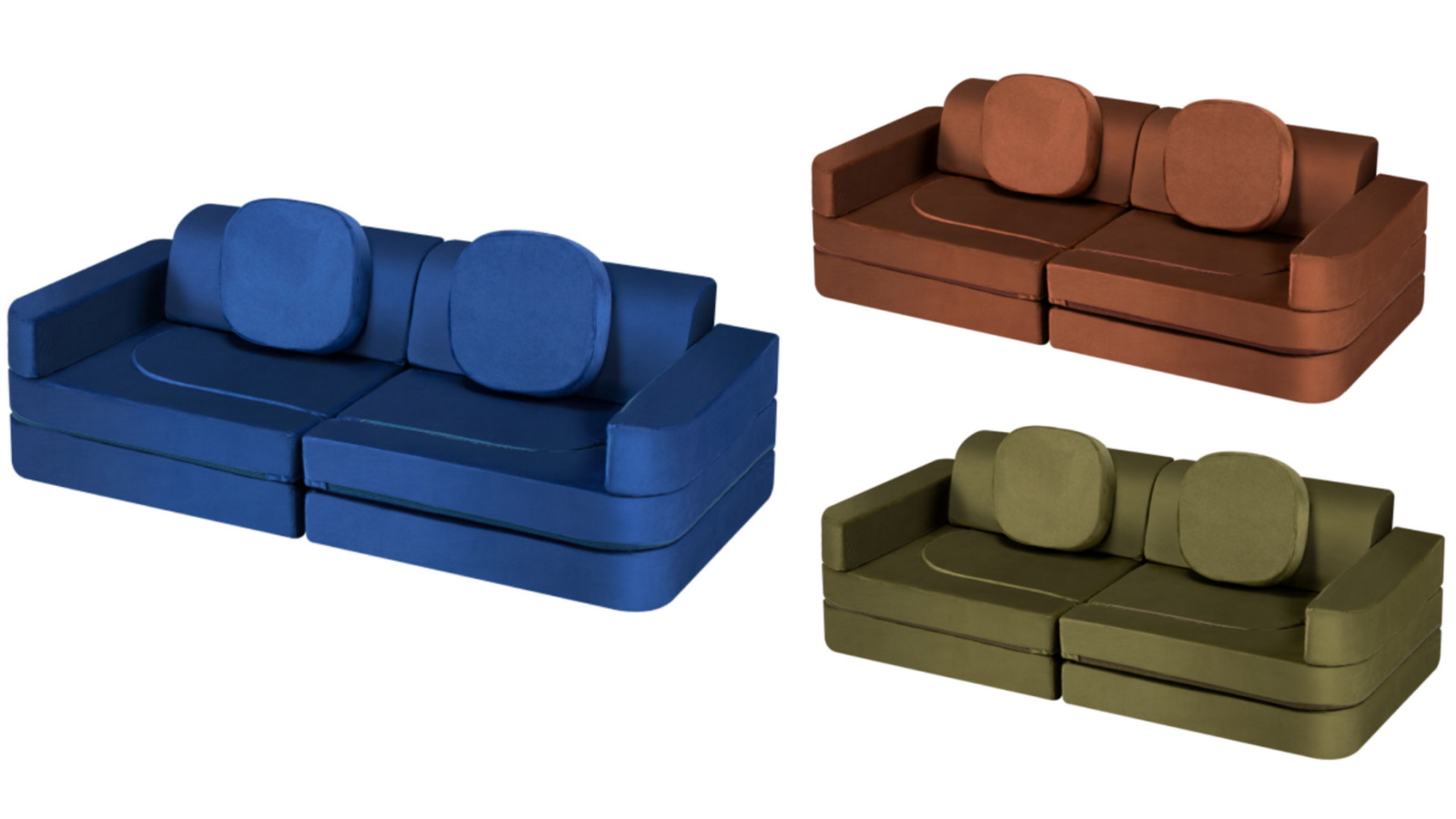 Playpals 12-Piece Modular Kids Play Couch