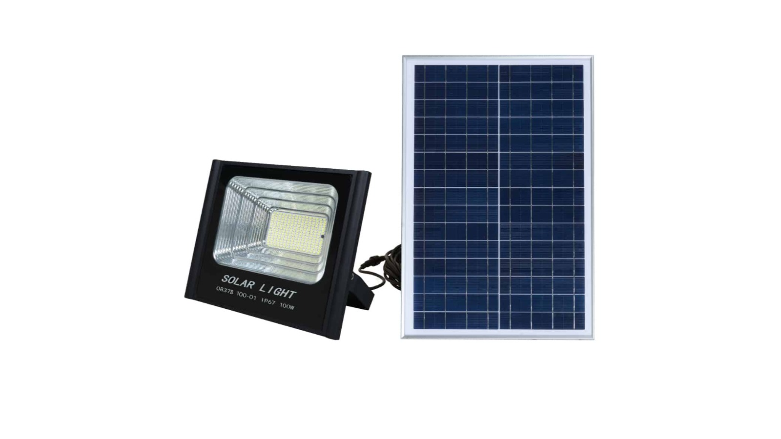 Plusrite 100W LED Solar Flood Lithium Battery