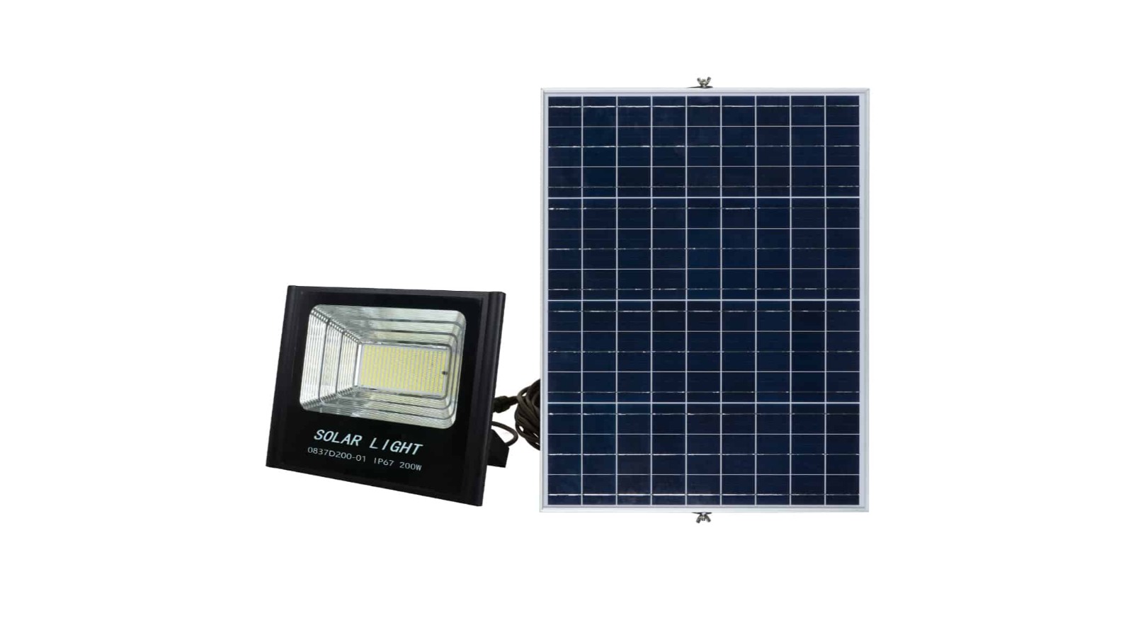 Plusrite 200W LED Solar Flood Lithium Battery