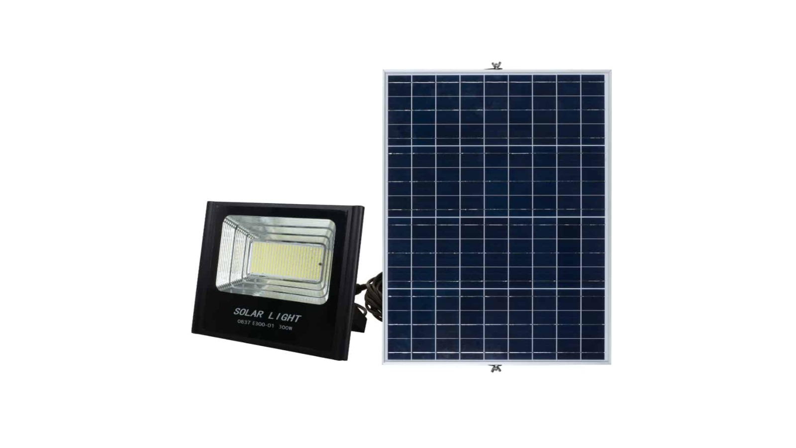 Plusrite 300W LED Solar Flood Lithium Battery