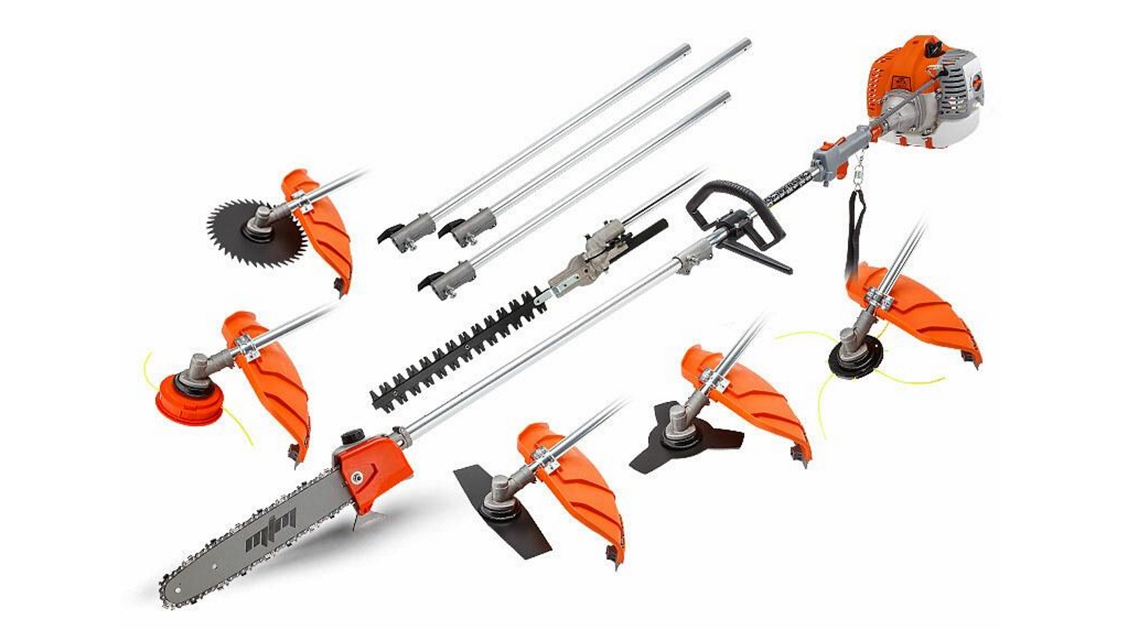 MTM 62CC Pole Chainsaw Brush Cutter Whipper Snipper Hedge Trimmer Saw Multi Tool