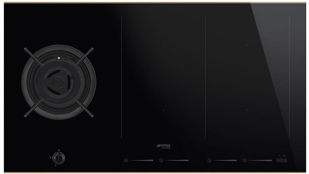 Smeg 900mm Dolce Stil Novo 4 Zone Induction Combi Cooktop with Gas
