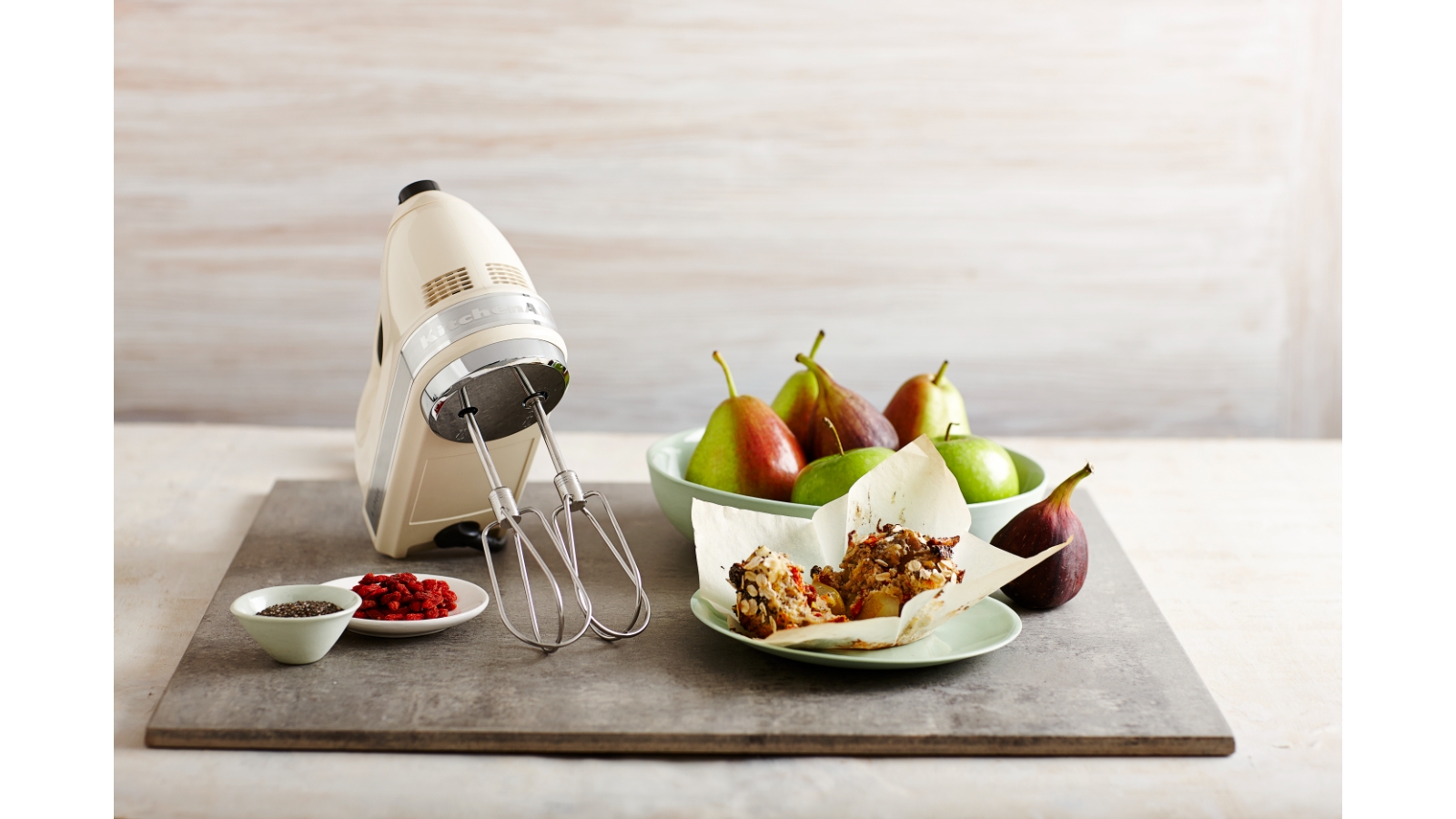 Kitchenaid KHM926 9 Speed Artisan Hand Mixer Almond Cream Harvey Norman