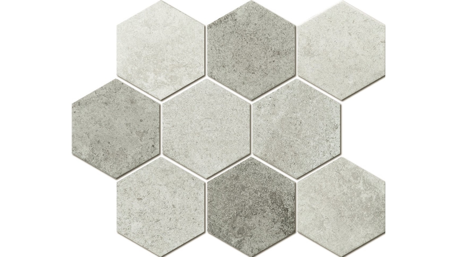 Porcelain Glazed Hexagon 95x110mm Tile - Mixed Colour