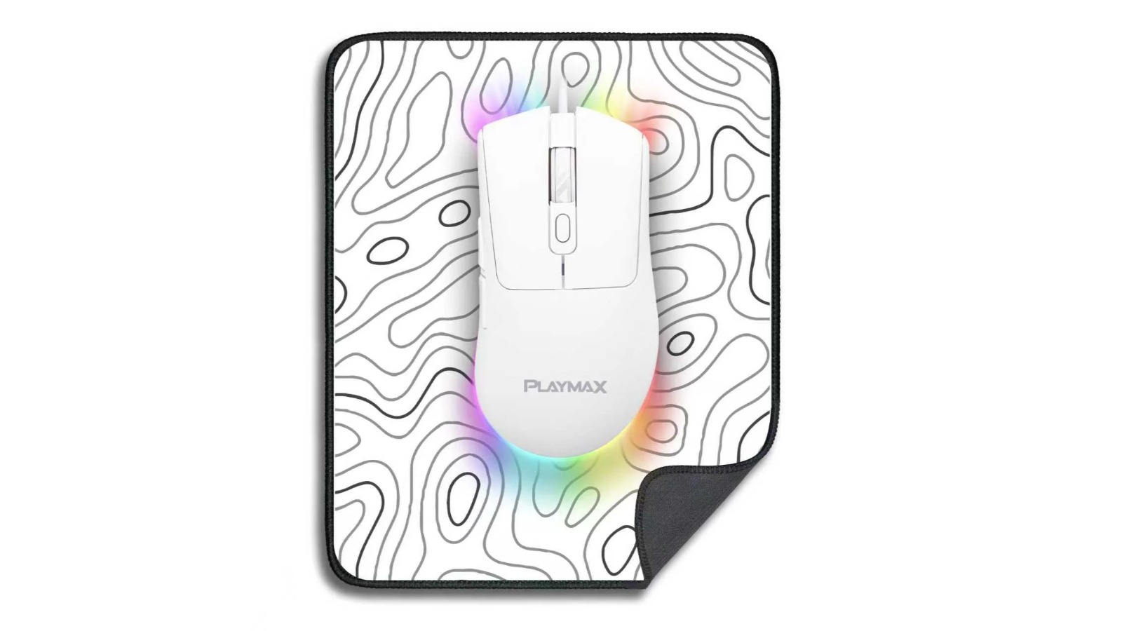 Playmax White RGB Gaming Mouse and Mat