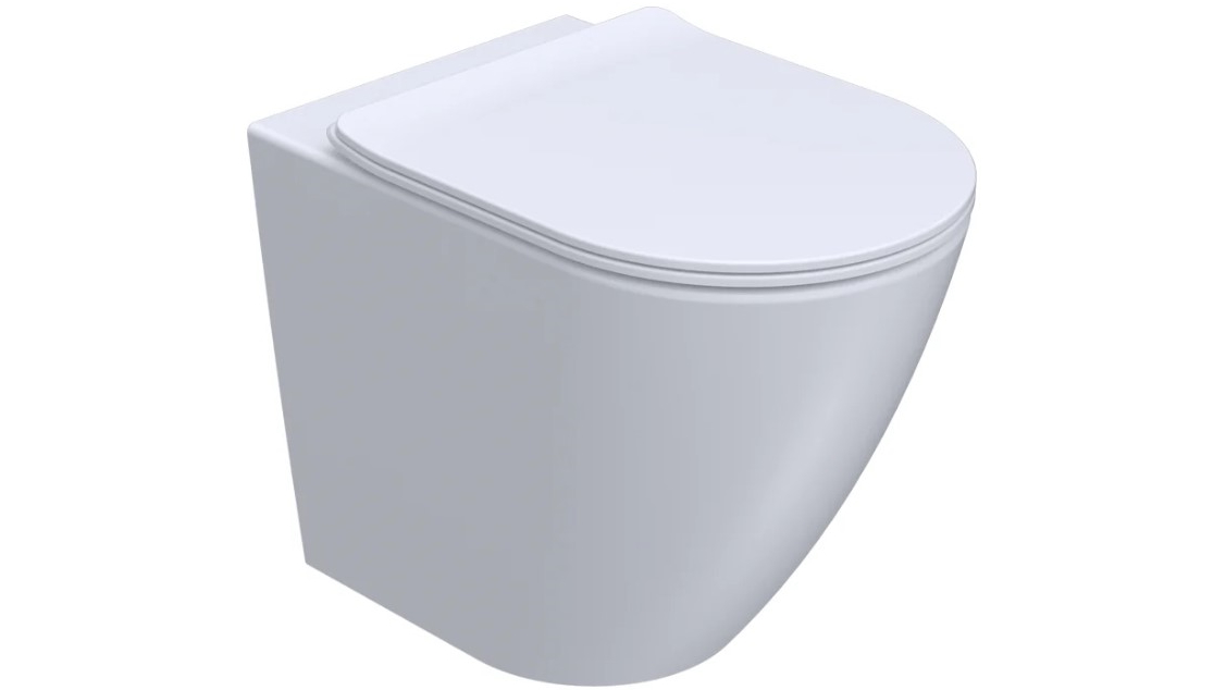 Parisi Elisse II Rimless Wall Faced Pan with Soft Close Seat - Gloss White