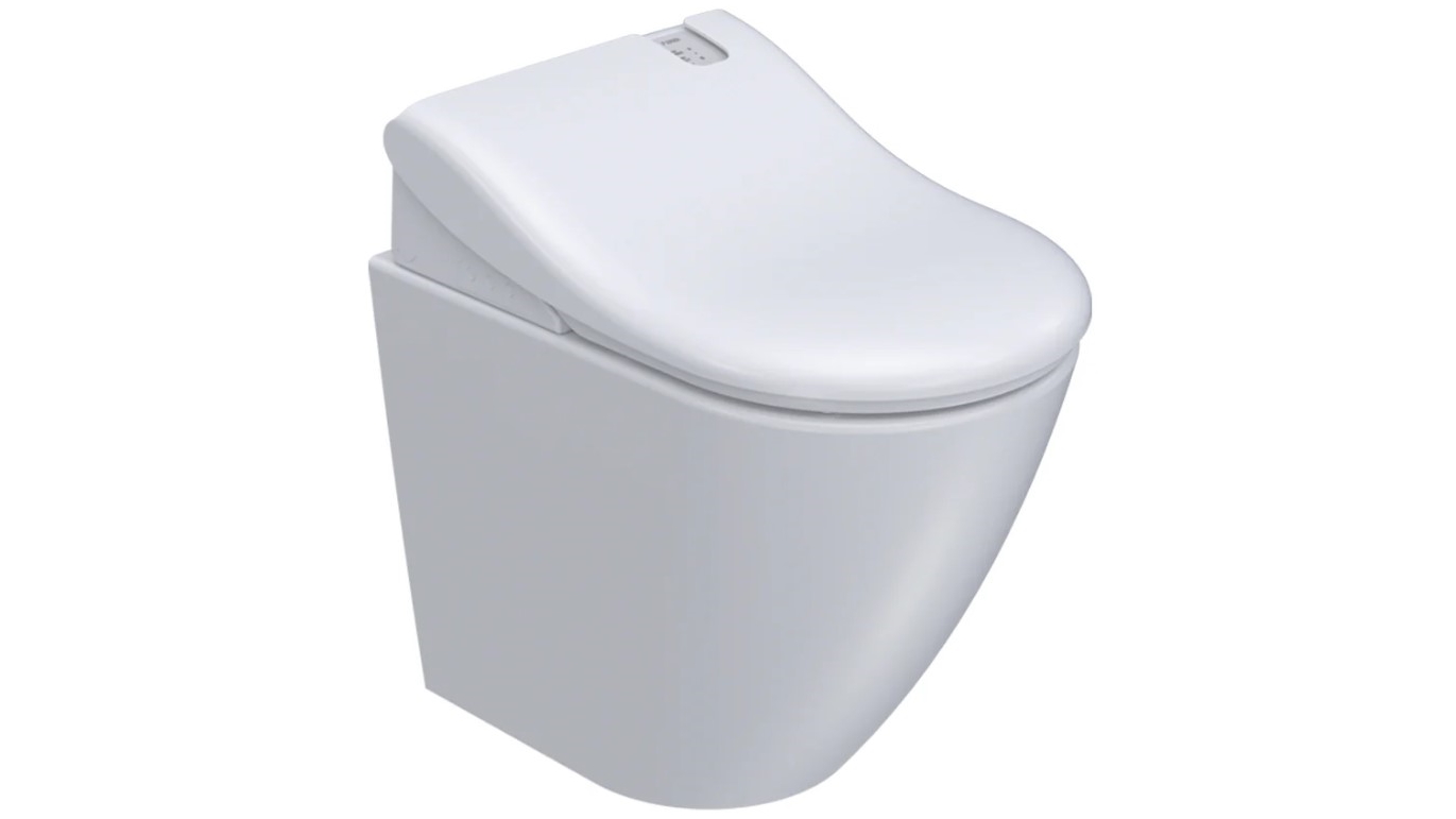 Parisi Aqua Intelligent Wall Faced Pan with Bottom Inlet Bidet Seat - Gloss White
