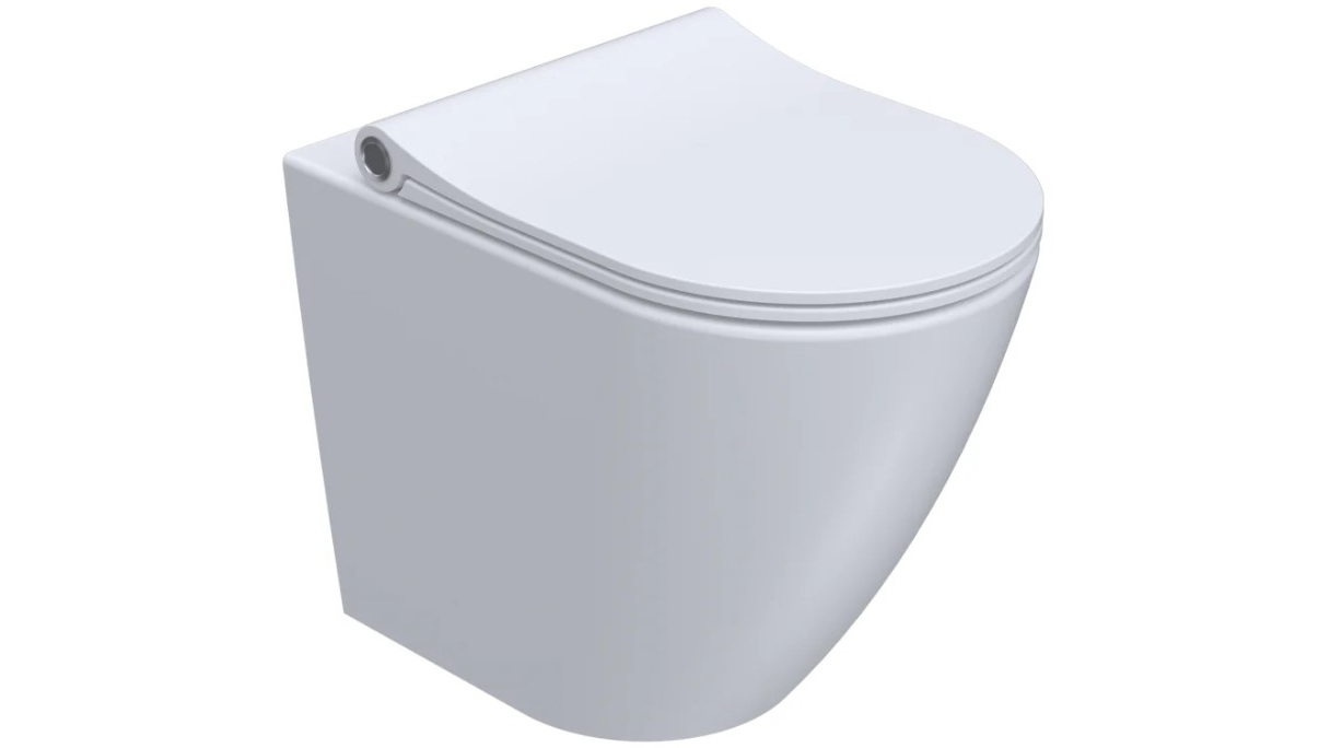 Parisi Ellisse II Rimless Wall Faced Pan with Pressalit Seat - Gloss White