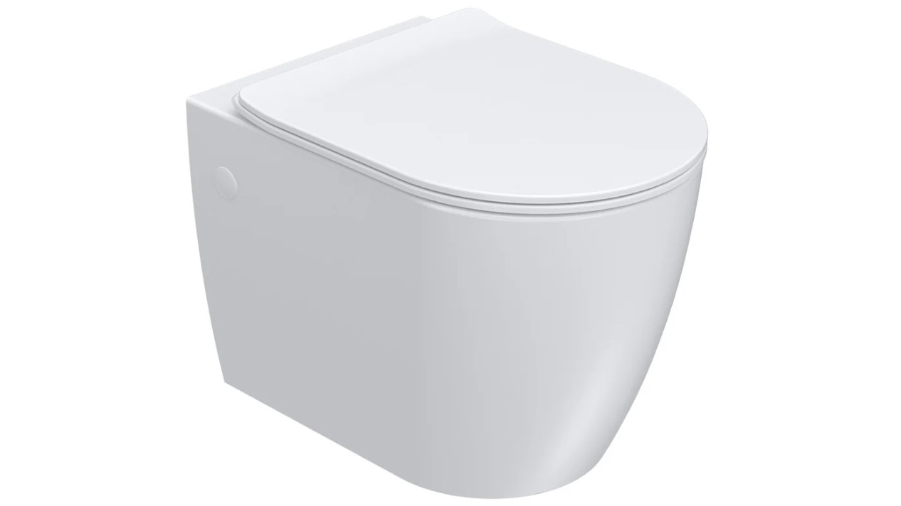 Parisi Ellisse II Rimless Wall Hung Pan with Soft Close Seat - Gloss White