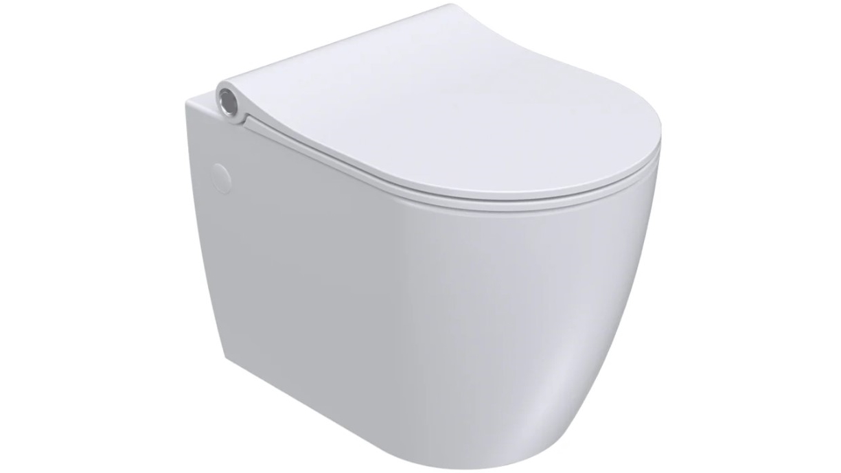 Parisi Ellisse II Rimless Wall Hung Pan with Pressalit Seat - Gloss White