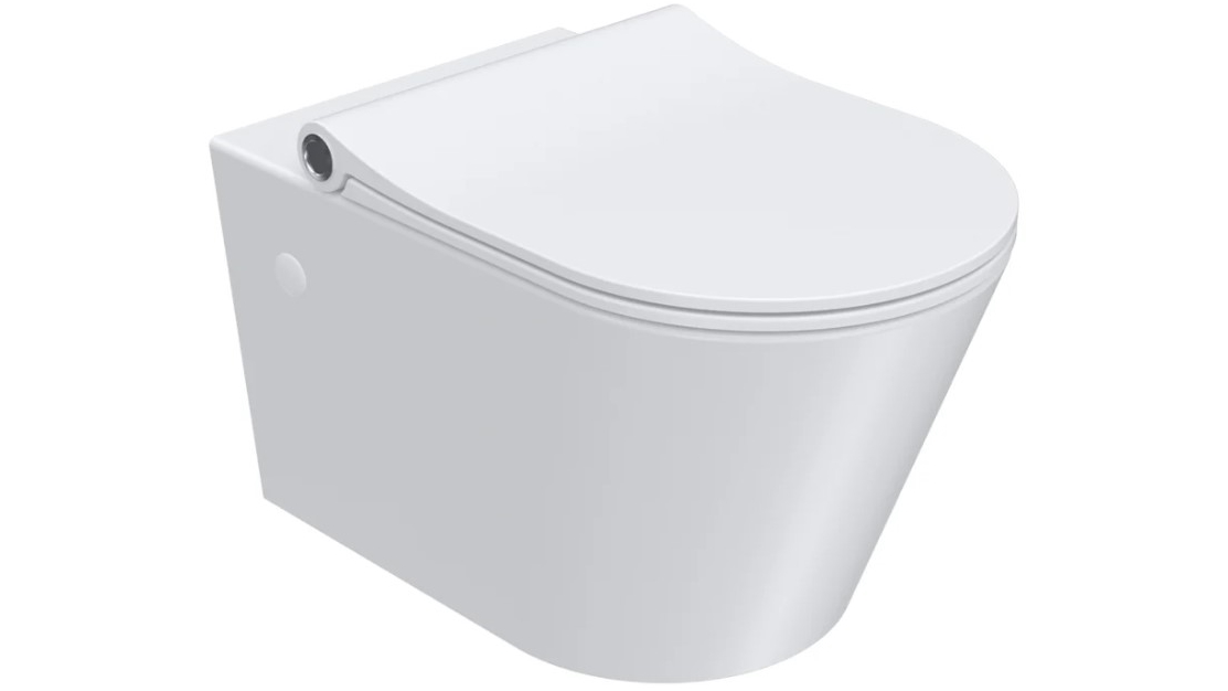 Parisi Linfa Rimless Wall Hung Pan with Pressalit Seat - Gloss White