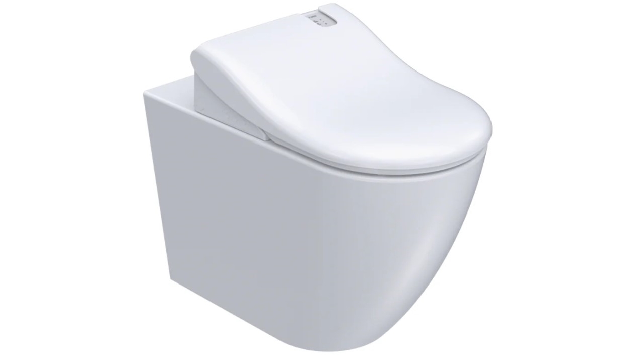 Parisi Aqua Intelligent Ambulant Wall Faced Pan with Bottom Inlet Bidet Seat - Gloss White