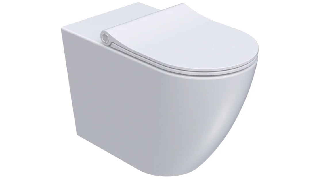 Parisi Ellisse II Ambulant Rimless Wall Faced Pan with Pressalit Seat - Gloss White