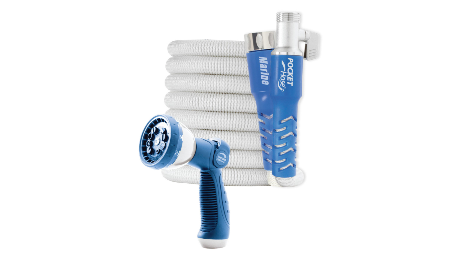 As Seen On TV Pocket Hose Marine 15m With 10 Pattern Spray Nozzle, Expandable Hose for Boat Owners