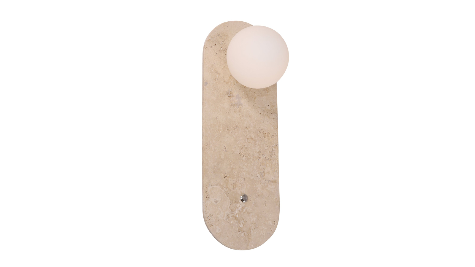CLA Lighting Poi Oblong Travertine Wall Light with Round Opal Diffuser - Beige