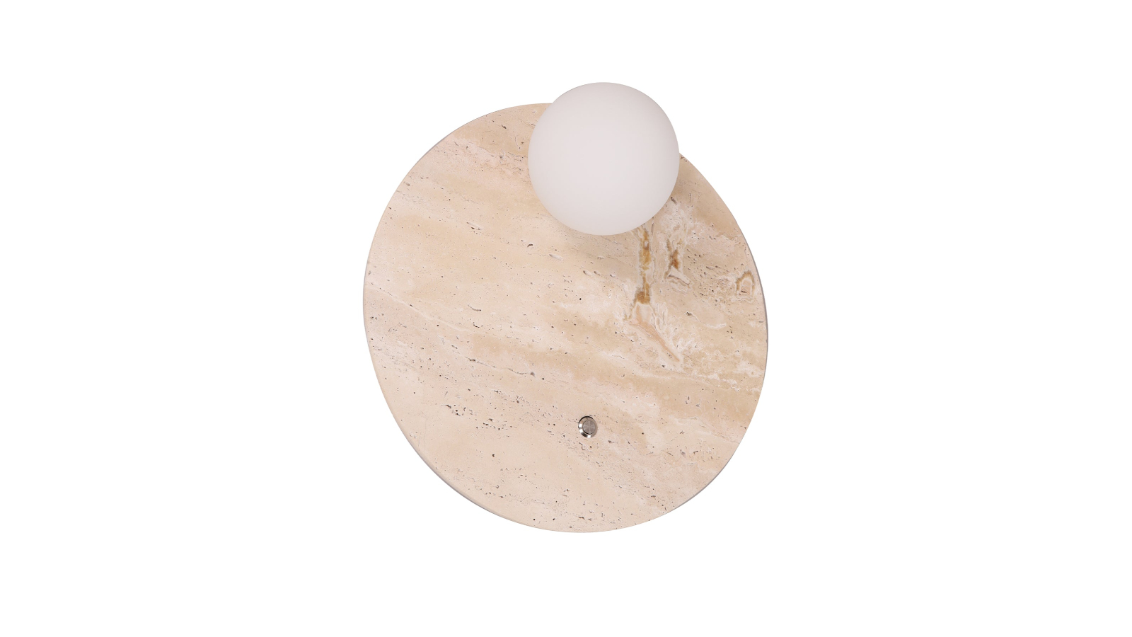 CLA Lighting Poi Round Travertine Wall Light with Opal Diffuser - Beige
