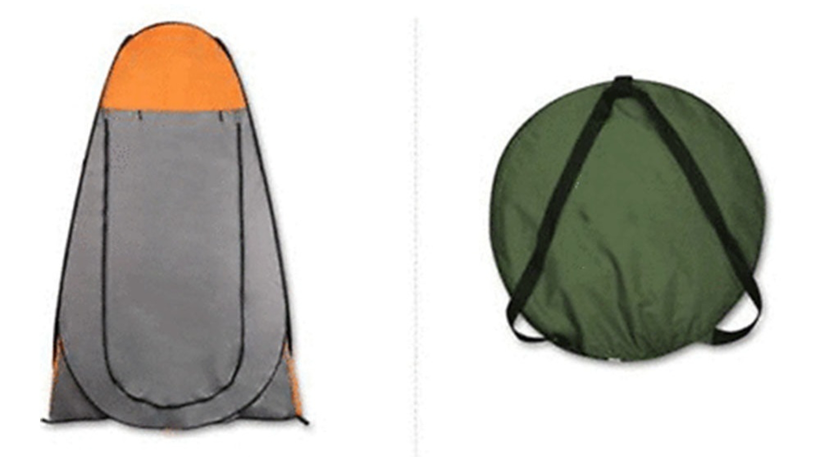 Bargene Portable Shower Room Tent and Camping Water Bag Set - Orange