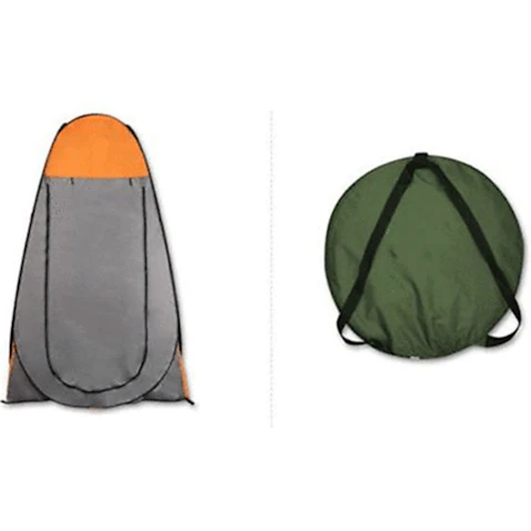 Bargene Portable Shower Room Tent and Camping Water Bag Set - Orange