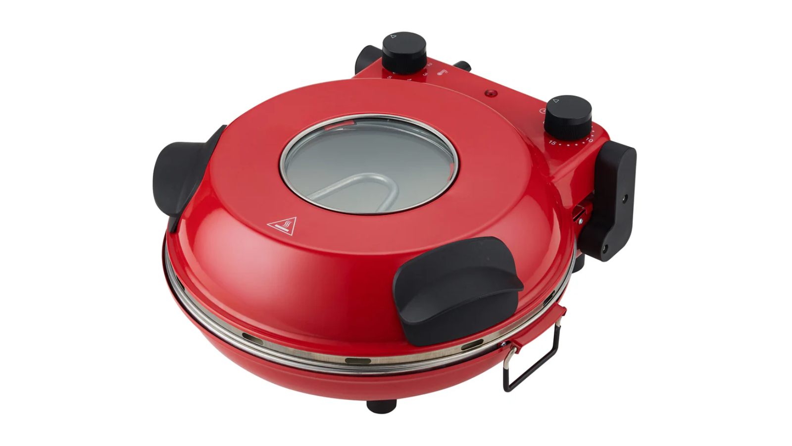 Healthy Choice 12inch Pizza Oven with Thermal Control Timer Viewing Window and Removable Stone - Red
