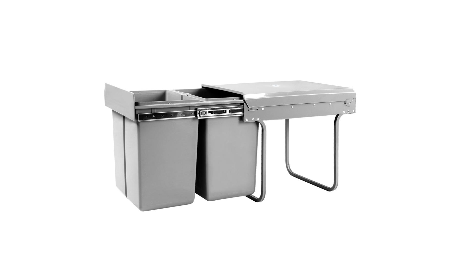 Cefito 2x20L Twin Pull Out Bin - Grey
