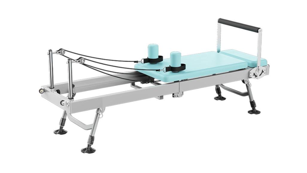 Eeeza Foldable Steel Frame Pilates Reformer - Blue