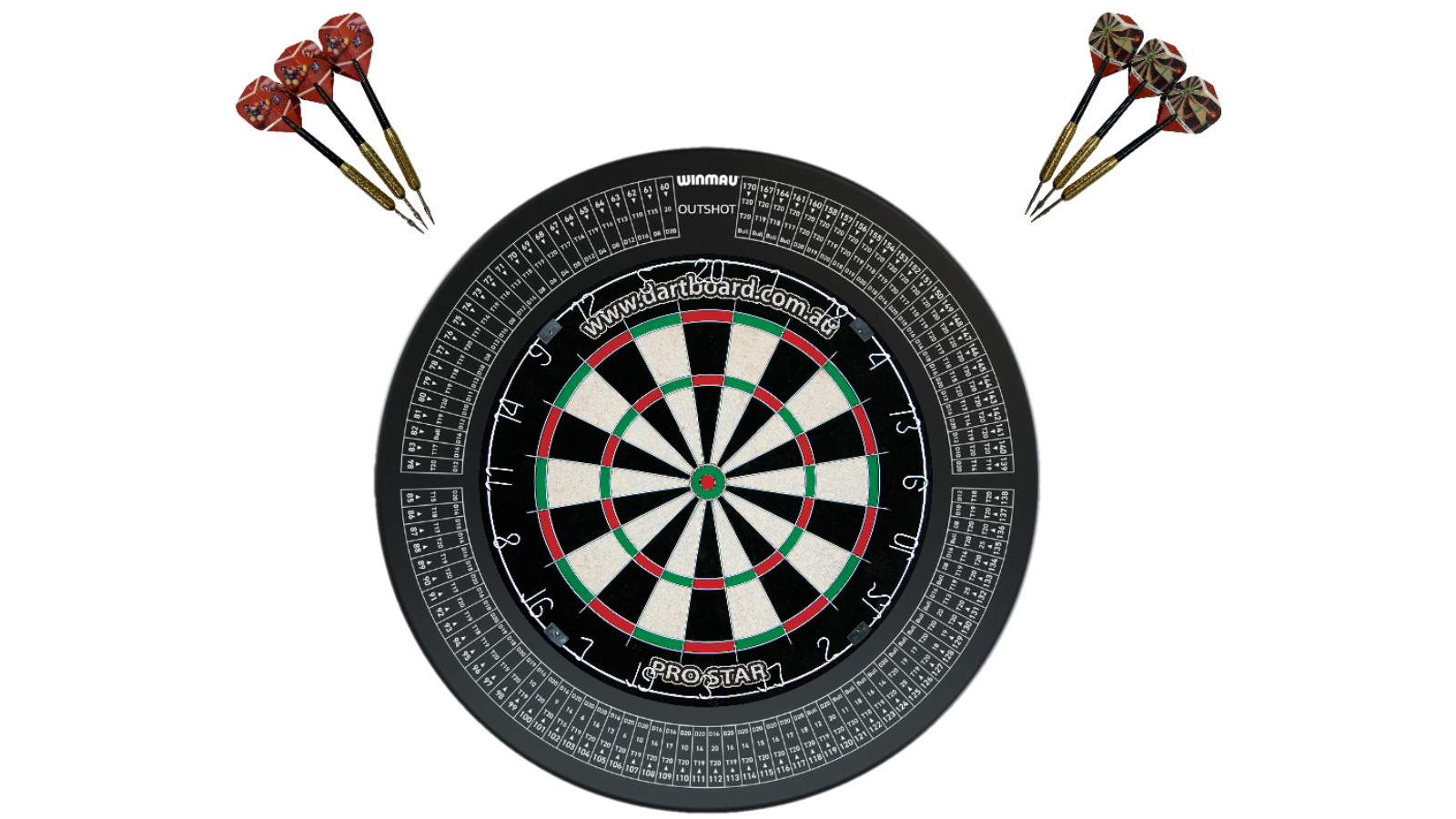 Formula Sports Genuine Bristle Pro Star Dart Board + Winmau Outshot Surround Dart Board