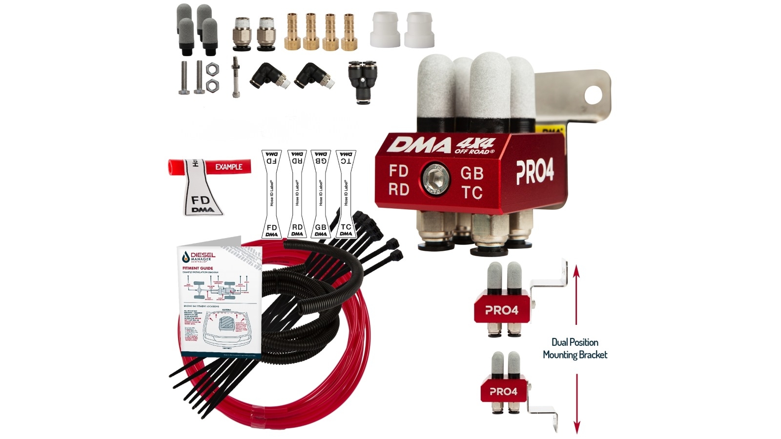 DMA Diff Breather Kit 4 Port Mitsubishi Pajero Including Sports