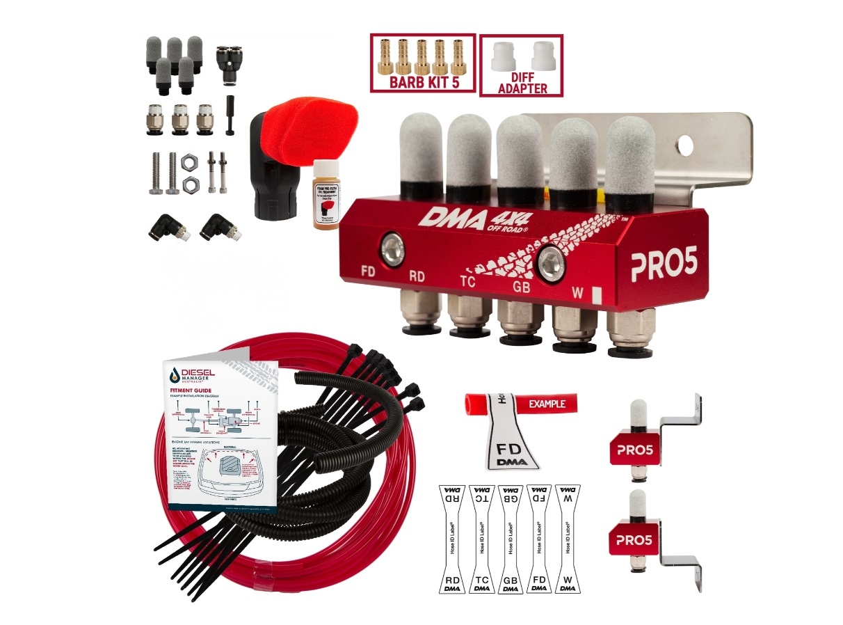 DMA Diff Breather Kit 5P & Snorkel Pre Filter For Toyota Hilux N70