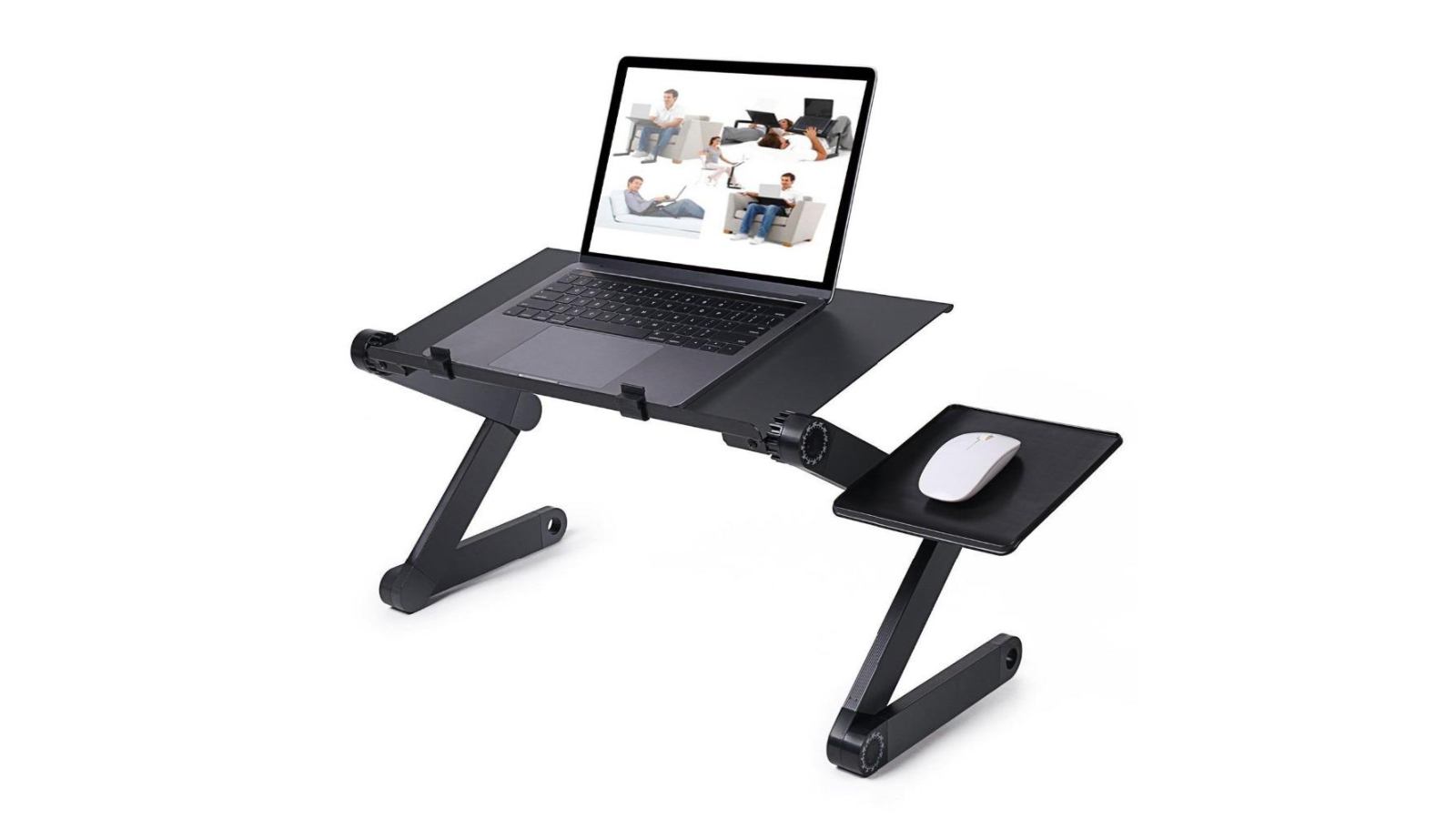 HOD Folding Portable Laptop Desk Ergonomic Aluminum Bed Laptop Stand Black