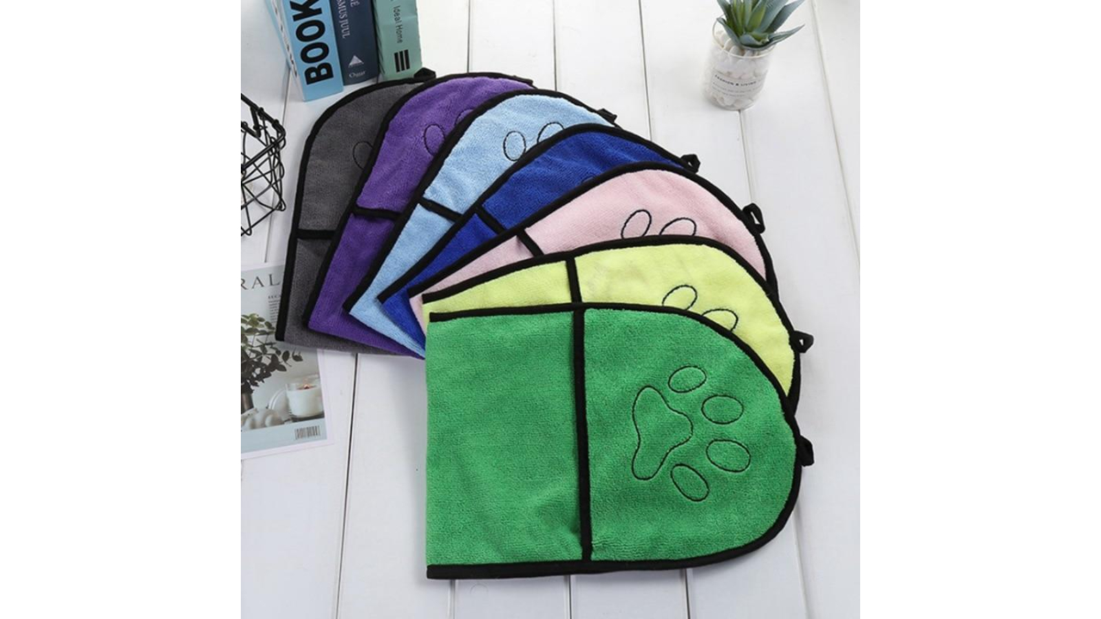 HOD Set of Microfibre Dog Bath Towel with Hand Pocket Purple