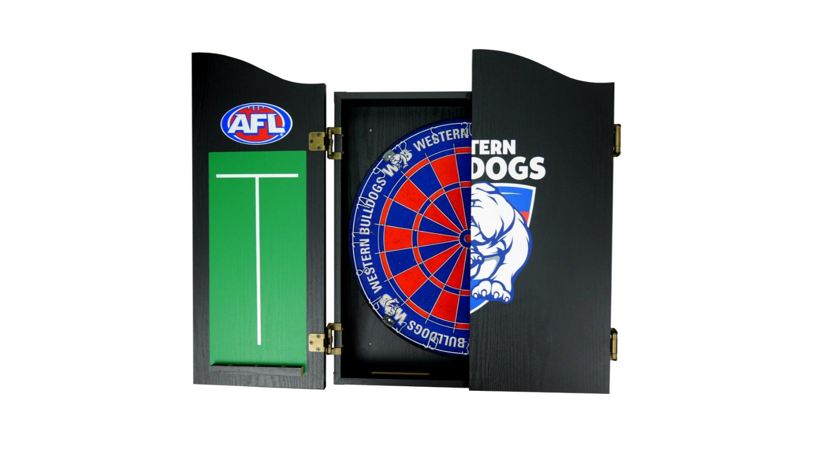 AFL Western Bulldogs Dartboard and Cabinet Set