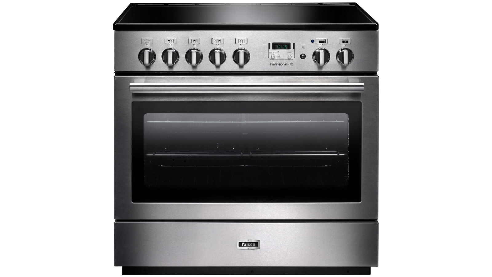 Falcon Professional+ FX 900mm Chrome Fitting Freestanding Induction Cooker - Stainless Steel