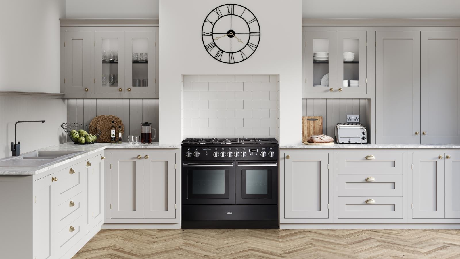 Falcon Professional+ FX 1000mm Chrome Fitting Dual Fuel Freestanding