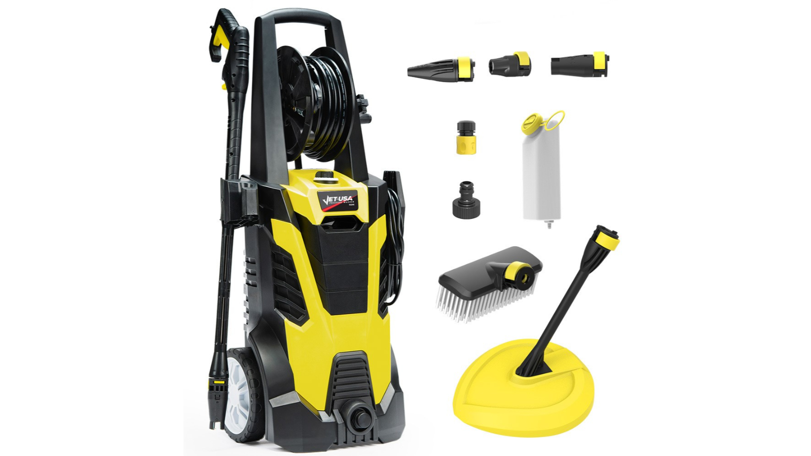 Jet-USA Electric High Pressure Washer Brush Head Deck Cleaner Detergent Bottle 10metre Hose