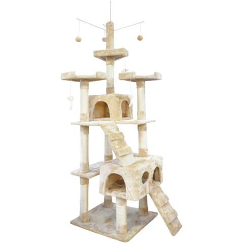 PaWz 2.1m Scratching Tree Tower - Cream
