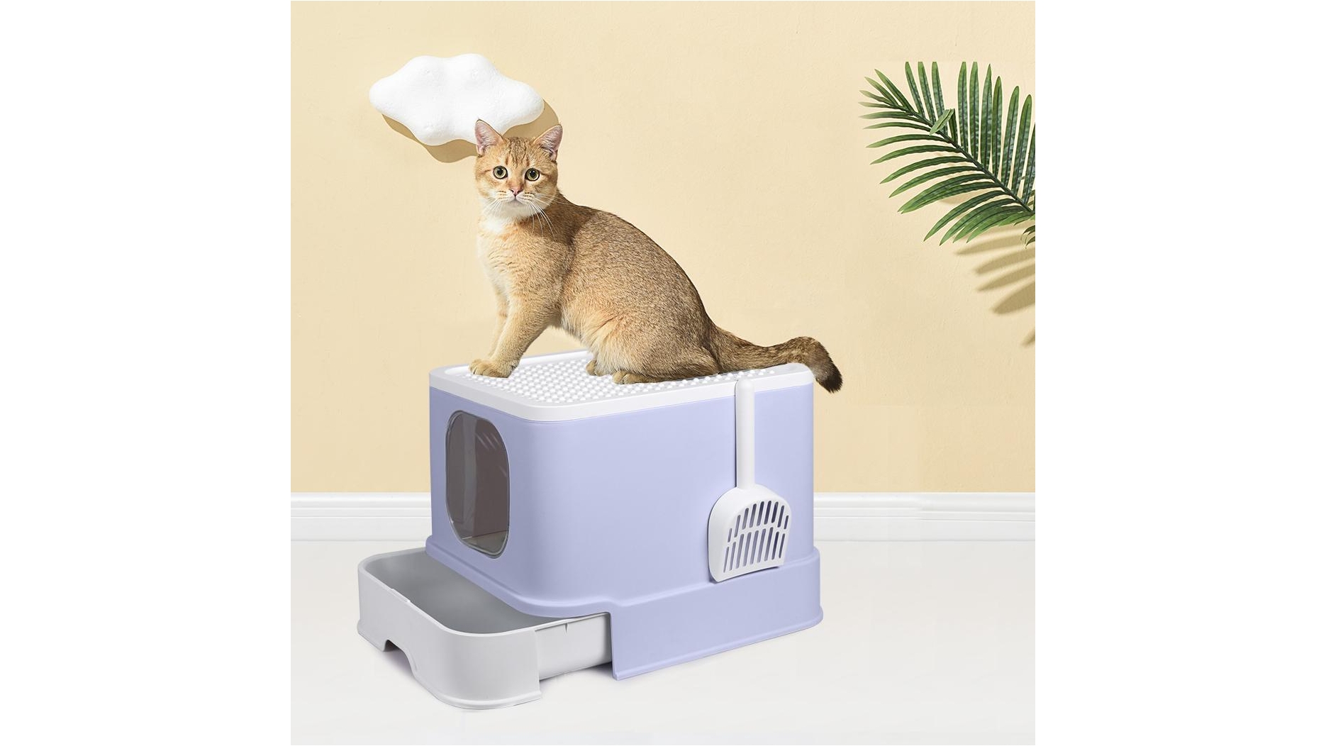 PaWz Cat Litter Box Fully Enclosed Toilet Purple Harvey Norman