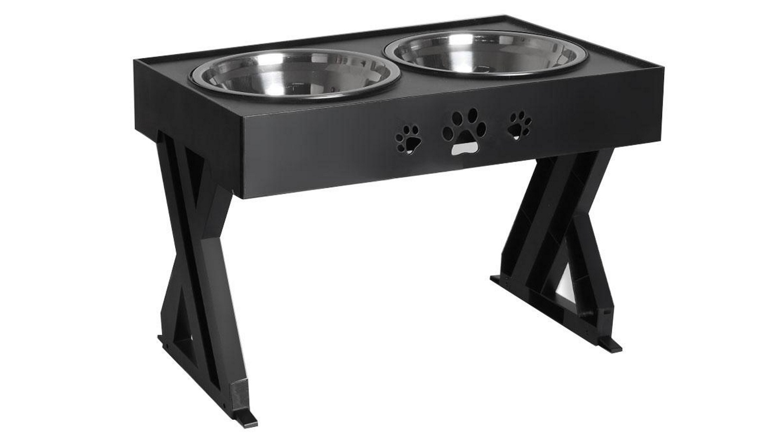 PaWz Elevated Pet Feeder Food Water Double Bowl  Adjustable Height Raised Stand