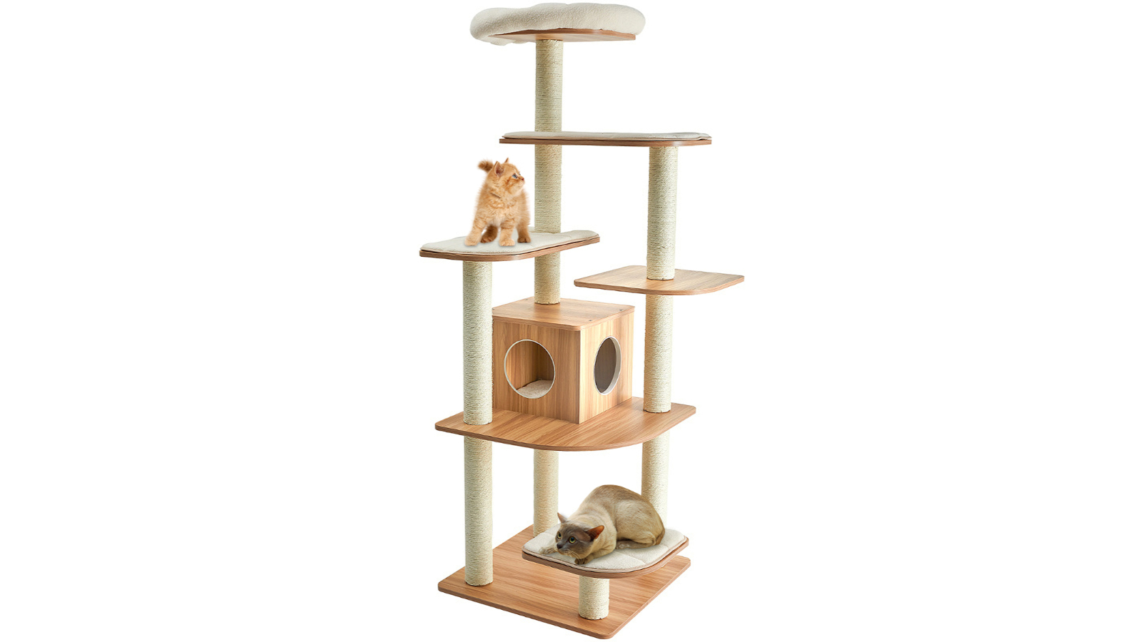 Costway 7-Level Cat Tree Scratching Post Tower Condo - 176cm