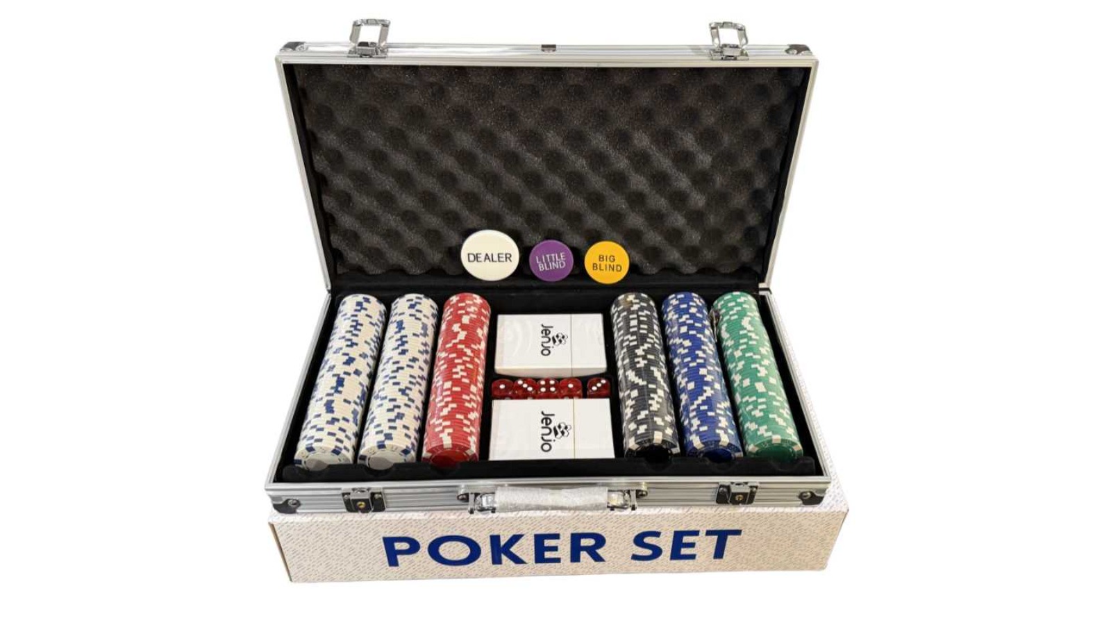 Jenjo Poker Sets With Premium Plastic Playing Cards