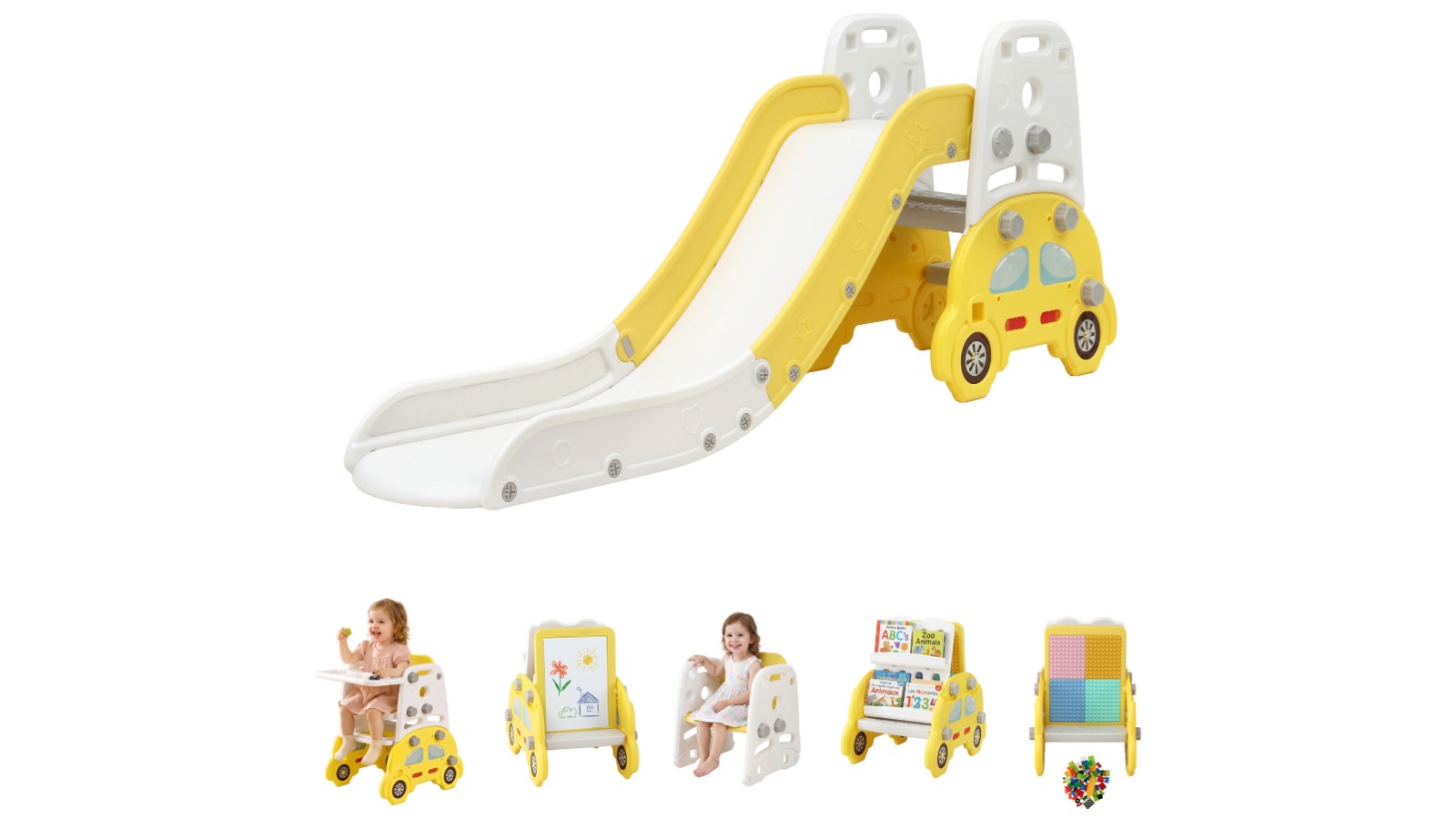 Keezi Kids 5-in-1 Slide Set - Yellow