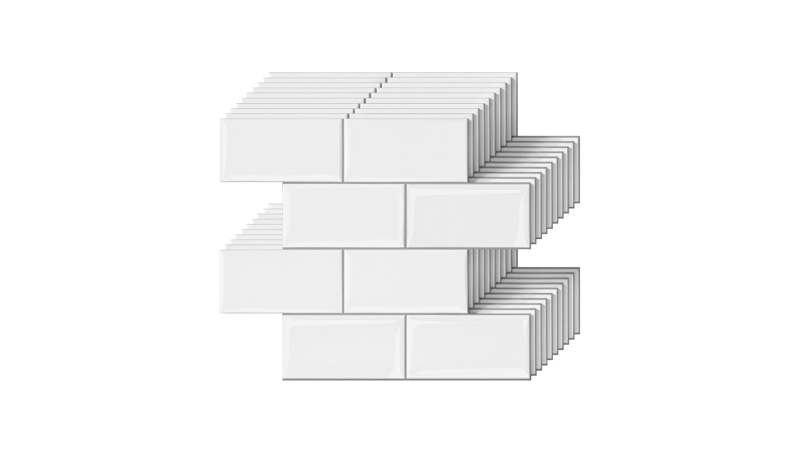 Artiss 10 Sheets Self-Adhesive Subway Backsplash 3D Peel and Stick Wall Tiles - White