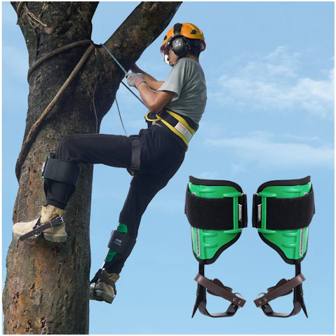 Vevor Tree Climbing Spikes Climbing Spurs Alloy Steel Arborist Equipment - Green