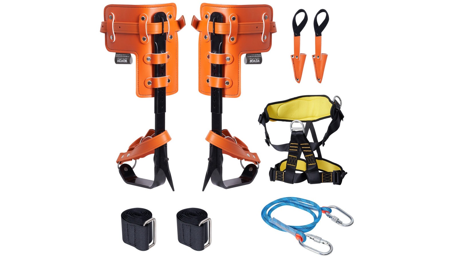 Vevor Tree Climbing Spikes Set Climbing Spurs Alloy Steel Safety Rope Hareness