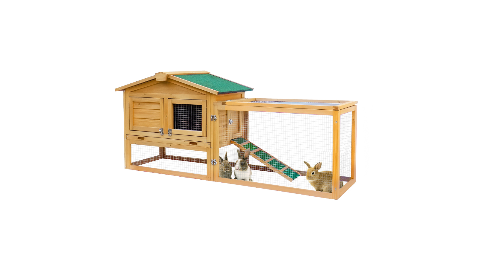 Topet Outdoor Wooden House Rabbit Hutch Chicken Coop - Large