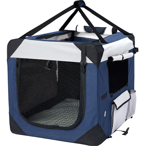 PaWz Blue Pet Dog Travel Hand Portable Crate Carrier Bag - Large