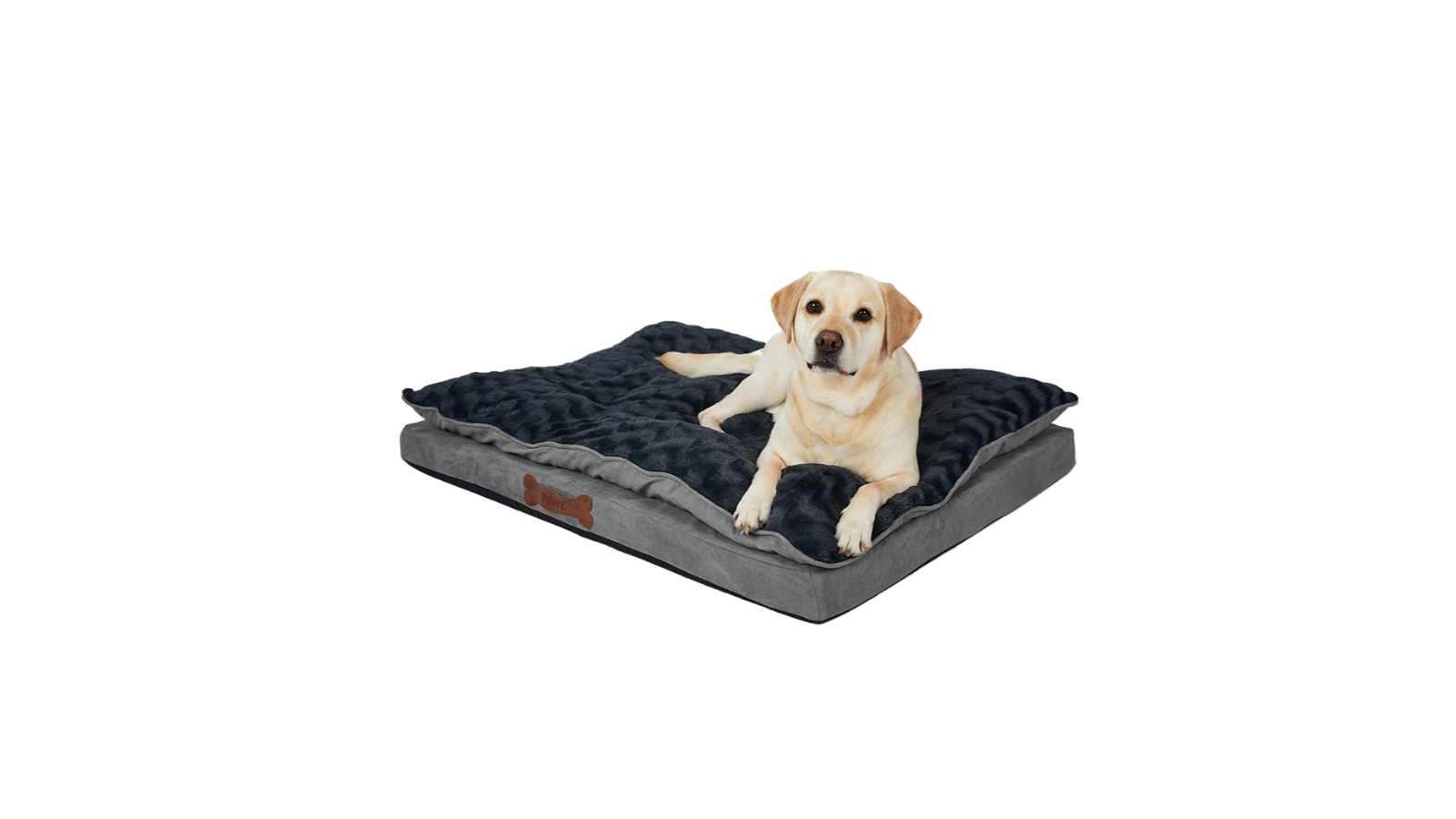 PaWz Dog Calming Bed Warm Soft Plush Comfy Mattress Dark Grey - X-Large