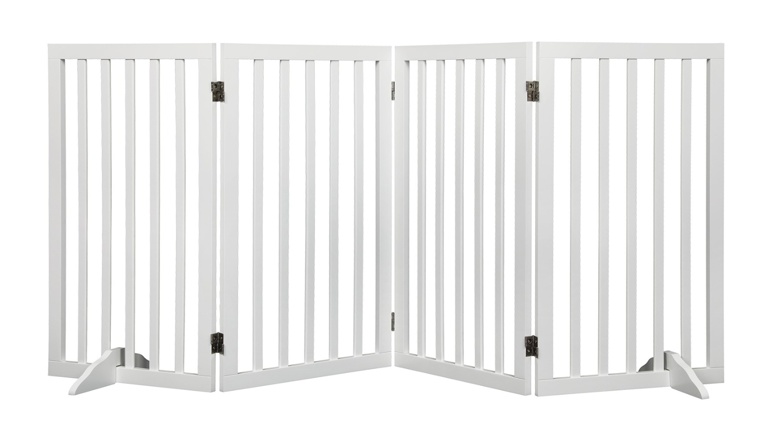 PaWz White 6-Door Panel Wooden Pet Safety Stair Barrier - Large